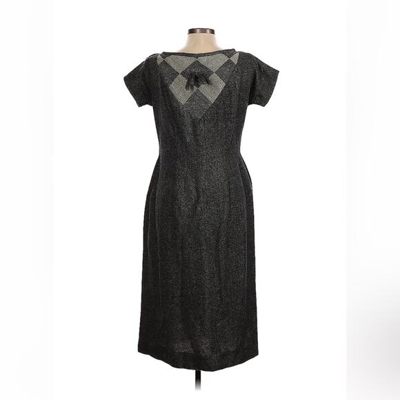 Vintage 50s 60s Kahn of Minneapolis grey sheath dress, size 15 - Picture 1 of 10